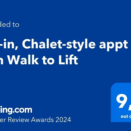 Ski-in, Chalet-style Appt - 1 Min Walk To Lift Apartment